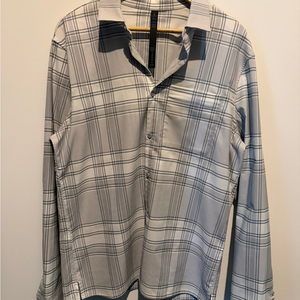 Lululemon Athletica Gray Plaid Shirt